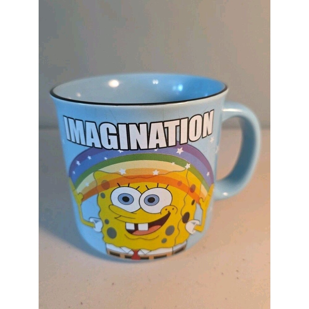 Nickelodeon Sponge Bob Square Pants "IMAGINATION" Rain 20 oz Ceramic Coffee Mug
